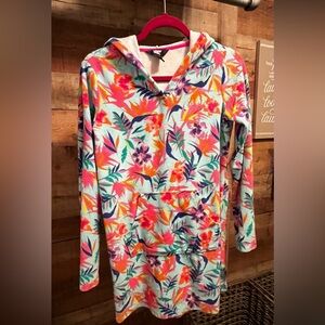 Kids Long Sleeve Hooded Front Pocket Terry Cloth Swimsuit Cover-Up